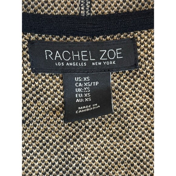 RACHEL ZOE Leopard Print Open Front Hooded Cardigan Women XS Pockets Sweater - Picture 5 of 9